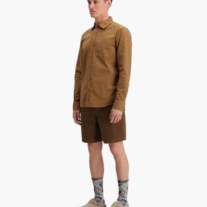 Topo Designs Brown Desert Palm Organic Button Up  XL